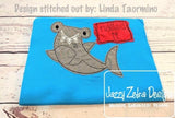 Nailed it saying hammer head shark shabby chic bean stitch appliqué machine embroidery design