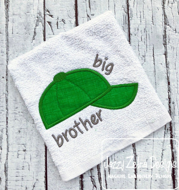 Big brother saying baseball hat appliqué machine embroidery design
