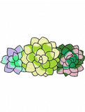 3 succulent water color sketch machine embroidery design