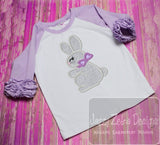 Girl Easter Bunny appliqué machine embroidery design