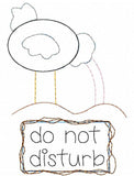 Do not disturb saying ostrich shabby chic bean stitch appliqué machine embroidery design