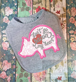Don't go bacon my heart saying Pig appliqué machine embroidery design