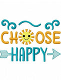 Choose Happy saying machine embroidery design