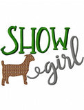 Show Girl saying Goat machine embroidery design