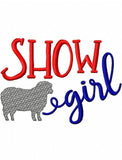 Show Girl saying Sheep/lamb machine embroidery design