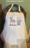 Garden Girl Bunny sketch machine embroidery design