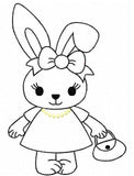 Bunny girl scrappy appliqué machine embroidery design
