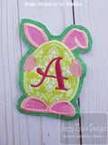 Easter Bunny with large egg for monogram or name appliqué machine embroidery design