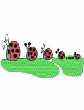 Parade of Lady Bugs sketch machine embroidery design