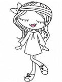 Swirly girl scrappy appliqué machine embroidery design