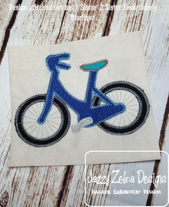 Bicycle vintage stitch applique machine embroidery design