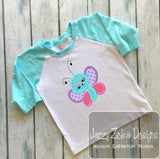 Girl Butterfly appliqué machine embroidery design