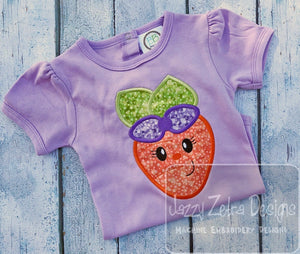 Girl Carrot with face applique machine embroidery design