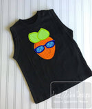 Boy Carrot with sunglasses applique machine embroidery design