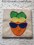 Girl Carrot with sunglasses applique machine embroidery design