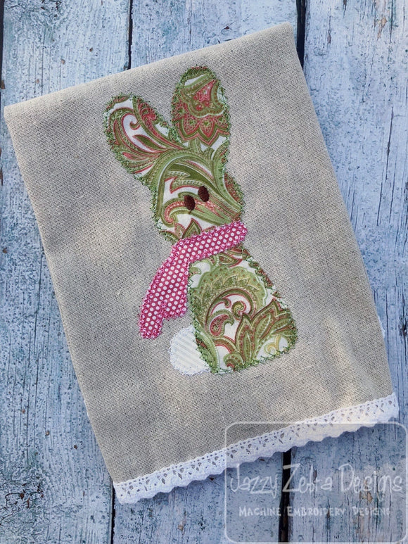 Bunny vintage stitch appliqué machine embroidery design