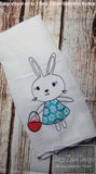 Easter Bunny girl scrappy appliqué machine embroidery design