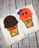 Boy Ice Cream cone appliqué machine embroidery design