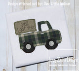 Y'all I got this saying truck shabby chic bean stitch appliqué machine embroidery design
