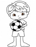 Soccer Boy scrappy appliqué machine embroidery design