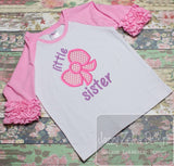 Little sister saying bow appliqué machine embroidery design