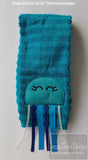 Girl Ribbon jellyfish appliqué machine embroidery design