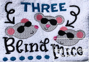 3 blind mice saying sketch machine embroidery design