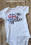 Itsy bitsy spider saying sketch machine embroidery design