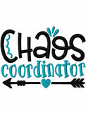 Chaos coordinator saying machine embroidery design