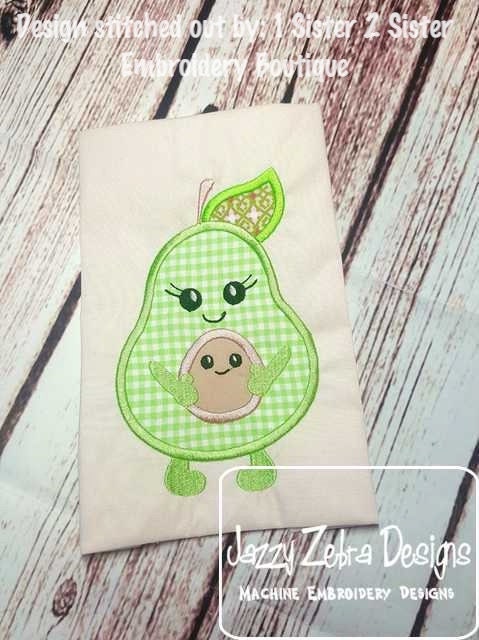 Avocado Baby applique machine embroidery design