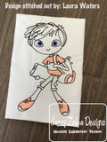 Swirly Boy School Sketch Machine Embroidery Design