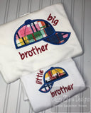 Little brother saying baseball hat appliqué machine embroidery design