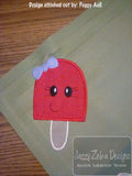 Girl Popsicle with face appliqué machine embroidery design