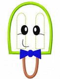Boy Popsicle with face appliqué machine embroidery design