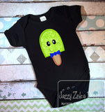 Boy Popsicle with face appliqué machine embroidery design