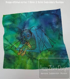Swirly Girl Camping sketch machine embroidery design