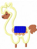 Llama applique machine embroidery design
