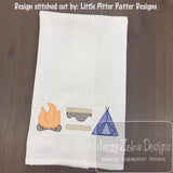 Camping trio sketch machine embroidery design