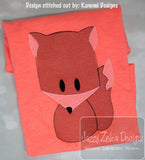 Primitive fox sketch machine embroidery design