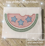 Patriotic Watermelon slice motif filled machine embroidery design