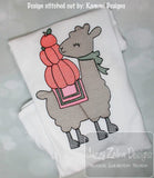 Llama With Pumpkins sketch machine embroidery design