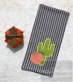 Cactus And Pumpkin applique machine embroidery design
