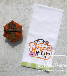 Spice It Up Saying pumpkin machine embroidery design