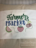 Farmers Market saying fruit machine embroidery design