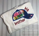 Big brother saying baseball hat appliqué machine embroidery design