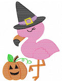 Flamingo Witch sketch machine embroidery design