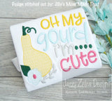 Oh my gourd I'm cute saying fall machine embroidery design