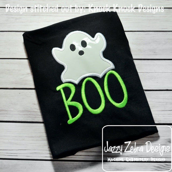 Boo Halloween Ghost applique machine embroidery design