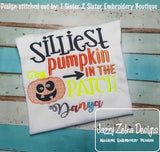 Silliest Pumpkin in the patch saying halloween pumpkin machine embroidery design