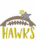 Hawks football machine embroidery design